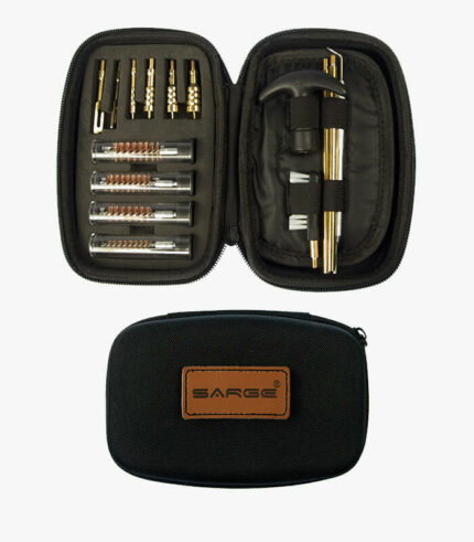 Caliber pistol cleaning kit has all the tools you need for gun cleaning. Case is custom engravable