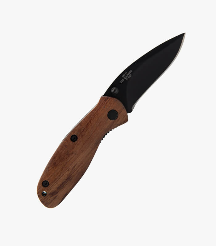 SK-16-Rosewood-liner-lock-knife-back River Rosewood handle knife can be logoed