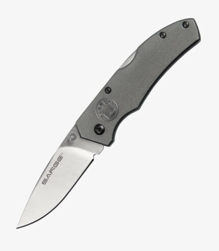 Gray everyday carry knife can be laser engraved with your logo