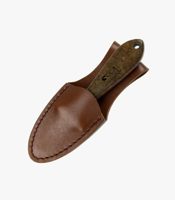 SK-47-Oyster-Knife-in-Sheath-logo Tide oyster knife has a rosewood handle that can be logoed.