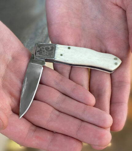 White Bone Lock back Folder