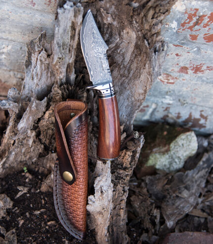 Damascus Fixed Blade Knife with Sheath