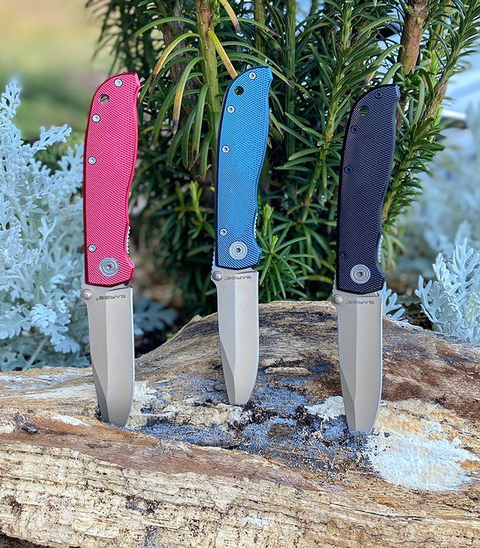 Black, Blue, Red Diamond folder knife