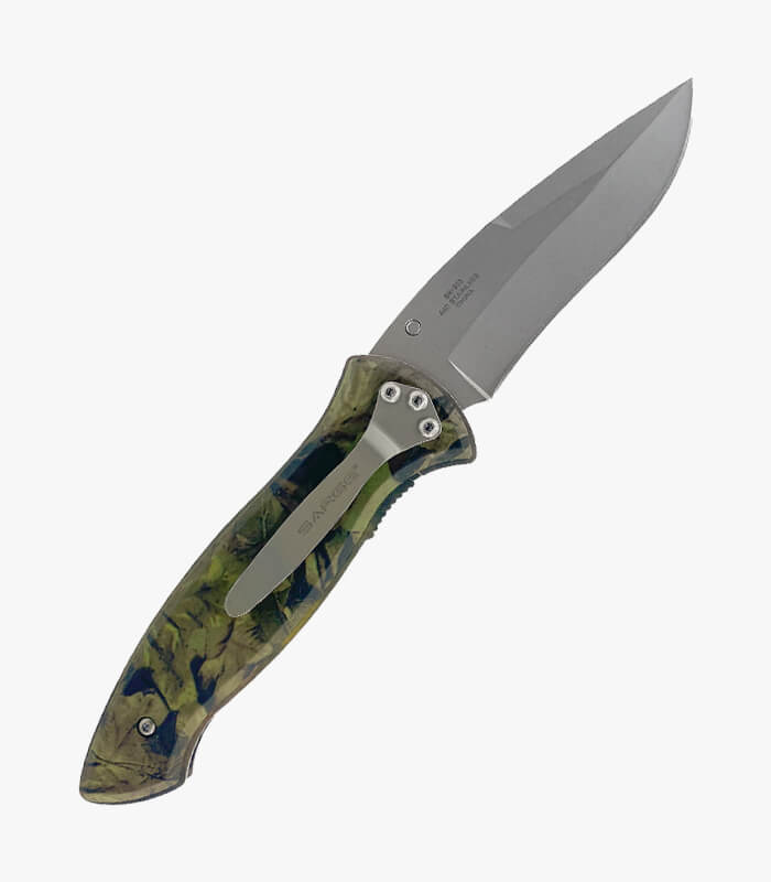 SK-903-camo-folder-knife-front-back camo folder knife with pocket clip