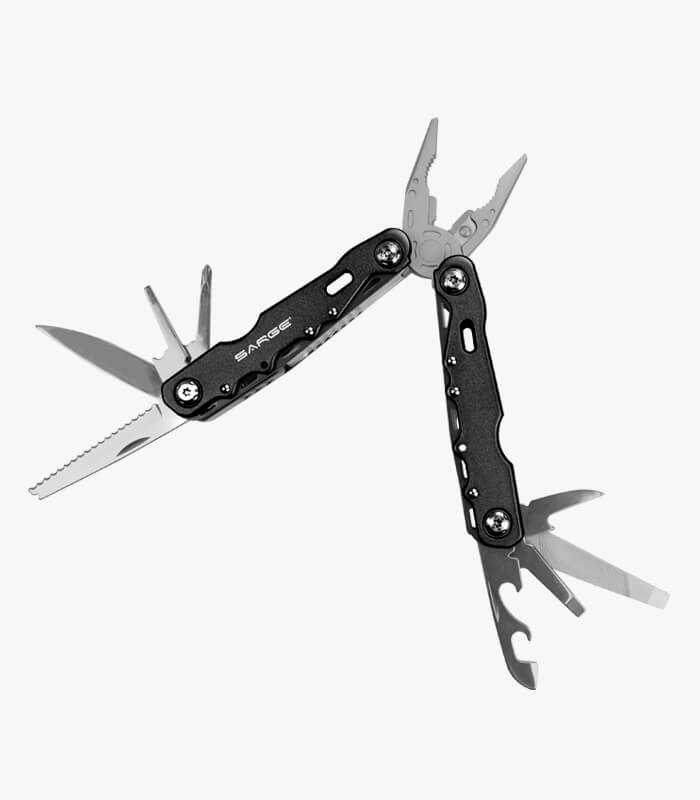 The black Force multi-tool has 14 tools and can be custom engraved with a logo.