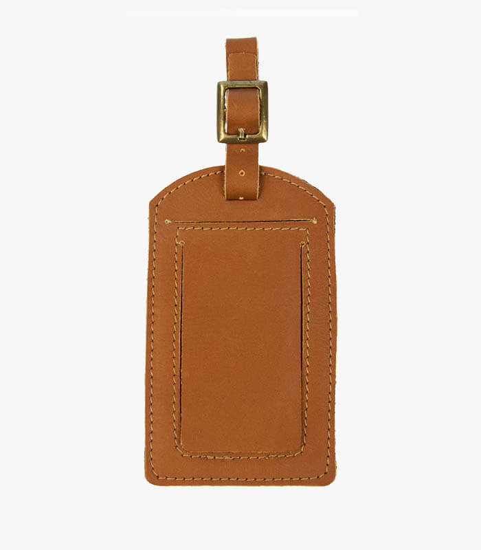 Leather luggage tag back