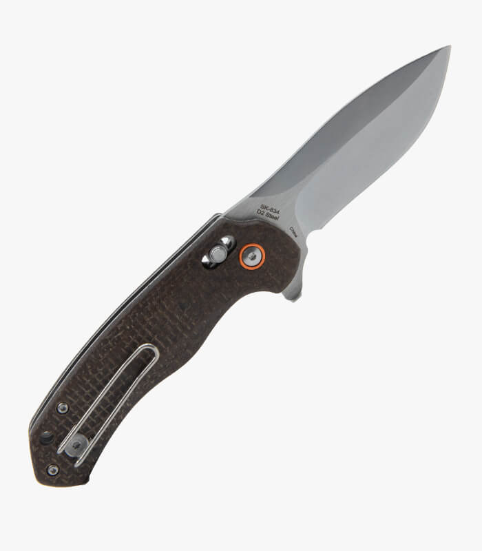 SK-834_Linen-Micarta_Slide_Lock_Folder_back open Linen Micarta Slide folder back