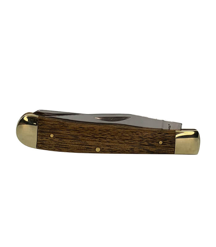 SK-228-sarge-knives-scout-large-zebrawood-2-blade-trapper-Front Closed_700x800px Sarge Knives Scout Large Zebrawood 2 Blade Trapper SK-228 featuring polished 440 stainless steel clip point and spey blades with zebrawood handles.